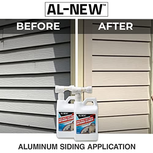 AL-NEW Outdoor Cleaner | Versatile Outdoor Cleaner 64oz Hose End Sprayer (Pack of 2) (House Wash & Vinyl Siding Outdoor Cleaner)