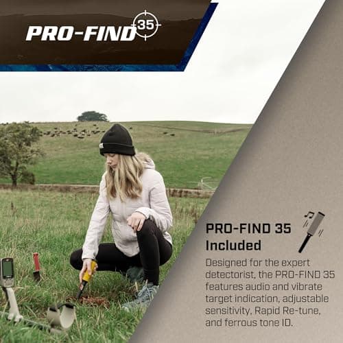 MINELAB X-Terra Elite Bundle, Waterproof, All Terrain Metal Detector for Adults, Multi-IQ Precision Targeting with Simultaneous Multi-Frequency Technology, Includes PRO-FIND 35 Pinpointer