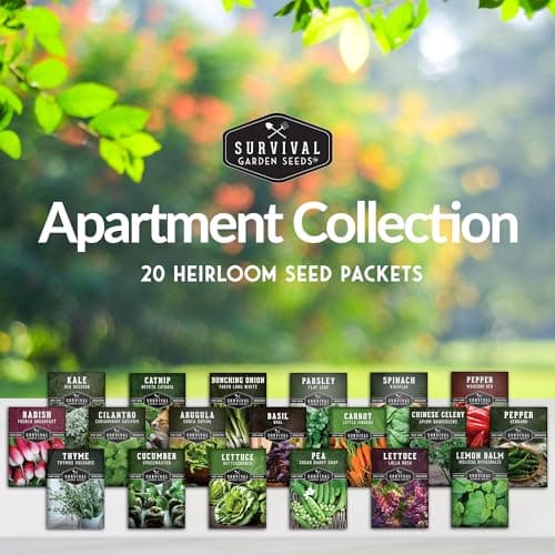 Indoor Garden Vegetables Hydroponic Apartment Garden - Non-GMO Heirloom Vegetable Varieties for Small-Space Patio Garden - Hydroponics-Friendly - Plant Indoors or Outdoors - Survival Garden Seeds