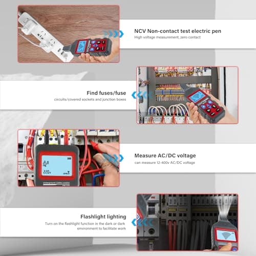 Underground Cable Tester Locator, Metal Pipe Detector, Wire Tracker Tool, Wall and Underground Wires Cables Water and Gas Pipeline Detector, Short Circuit Breaker Tester