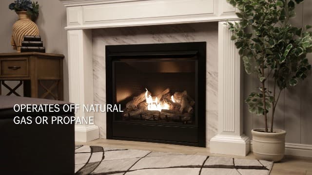 Duluth Forge Dual Fuel Ventless Gas Fireplace Insert, Remote Control, 9 Fire Logs, Use with Natural Gas or Liquid Propane, 32000 BTU, Heats up to 1500 Sq. Ft., Black