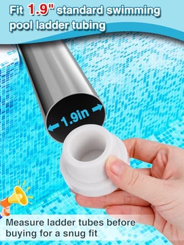 Pool Ladder Bumpers for Inground Pool - 4Packs Inside Plug Caps fit 1.9" Standard Steps Tubing, Rubber Foot Cover Protect Swimming Pool Liner
