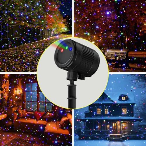 Laser Christmas Projector Lights Outdoor, 3 Color Laser Light Projector, Firefly Lights Show with RF Remote, Waterproof, Indoor Holiday Decoration, Christmas Gift, Wedding, Home Decor, Party, Garden