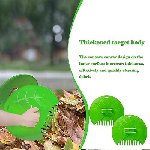 Eastrans 1set Leaf Scoops and Hand Rakes,Leaf Claws for Picking up Leaves,Grass Clippings and Lawn Debris,Light Green,2pcs