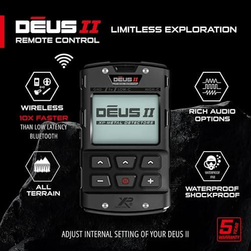 XP Metal Detectors Deus II Wireless, Shockproof and 66 ft / 20m IP68 Waterproof Remote Control - RC - Control Module with Back-lit LCD Display (D2-RC)