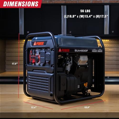A-iPower 4600W RV-Ready Open Frame Inverter Generator Gas Powered, Lightweight Portable Power Supply with CO Sensor