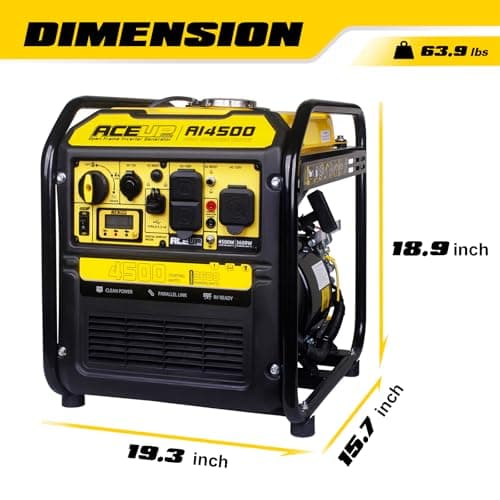 Aceup Energy 4500 Watt Inverter Generator 223CC, Gas Powered Generator for Camping, Home Use, RV-Ready EPA Compliant