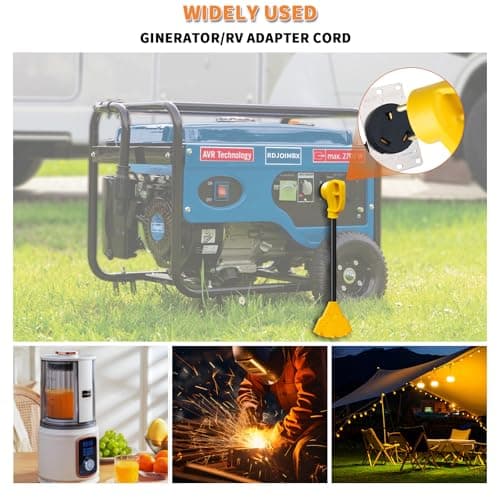 30 Amp to 20 Amp 110V RV/Generator Distribution Adapter Cord,NEMA TT-30P Male to 3X 5-15R/5-20R T-Blade RV Electrical Adapter,30 Amp to 15/20 Amp 3-Prong Multiple Household Outlet,1.5FT,ETL Listed