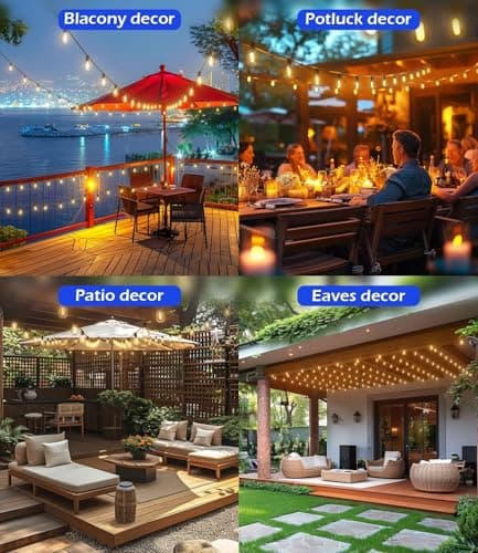 Tenmiro 120FT Outdoor String Lights, Ultra Long Waterproof 30+2 Edison Shatterproof Bulbs Led Outside Patio Lights for Porch Deck Garden Backyard Balcony Wedding Party Decor