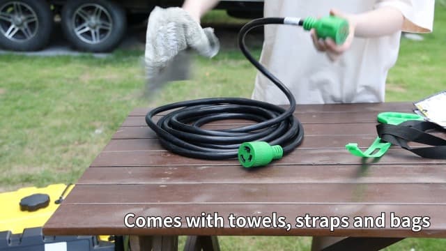 RVMATE 3 Prong 30 Amp Generator Extension Cord 10 Feet, NEMA L5-30P/L5-30R 125V SJTW Jacket