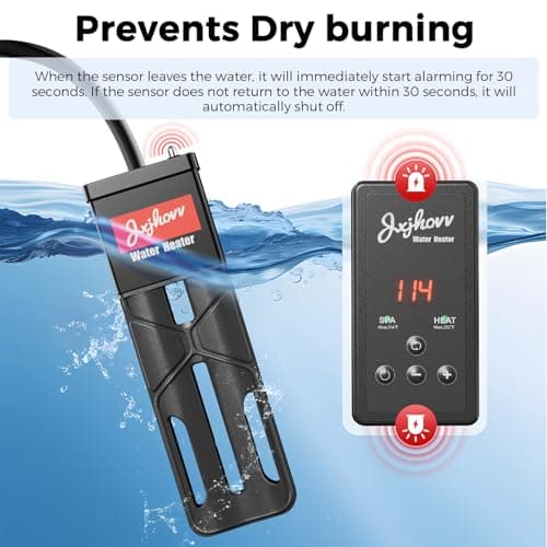 Hot Tub Heater, Bathtub Heater, Spa Heater, Immersion Water Heater: Portable Hot Tub Heater with Cast Aluminum, Digital Display & Temperature Sensor for Fast, Safe Heating
