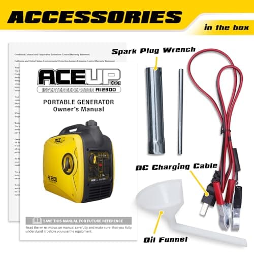 Aceup Energy 2300 Watt Portable Inverter Generator, Super Quiet Gas Generator for Home Use, EPA Compliant, Lightweight RV Ready