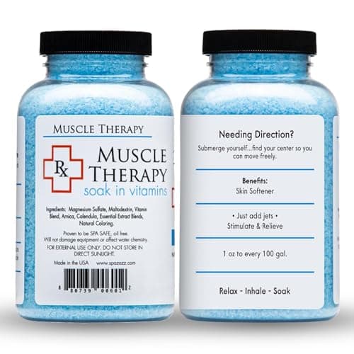 Spazazz Armotherapy Hot Tub Rx Muscle Therapy Natural Spa & Bath Salt Crystals 19oz- Hot 'N ICY - with Magnesium & Arnica - Safe for All Spa and Hot Tub Equipment