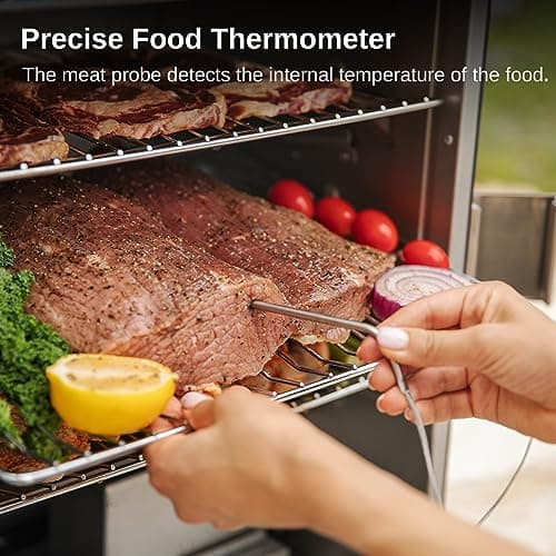 EAST OAK 30-Inch Electric Smoker with Visualization Glass Door and Cover, Smoker with Side Wood Chip Loader and Heavy Duty 600D PVC Waterproof UV-resistant Smoker Grill Cover for Camping BBQ Picnic