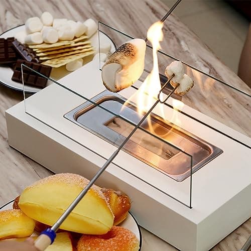 Tabletop Fire Pit Outdoor Portable Table Top Firepit Indoor Tabletop Fireplace for Patio Balcony Living Room Table Decor Family New Year Party Friday Night Dinner - 2 Pack