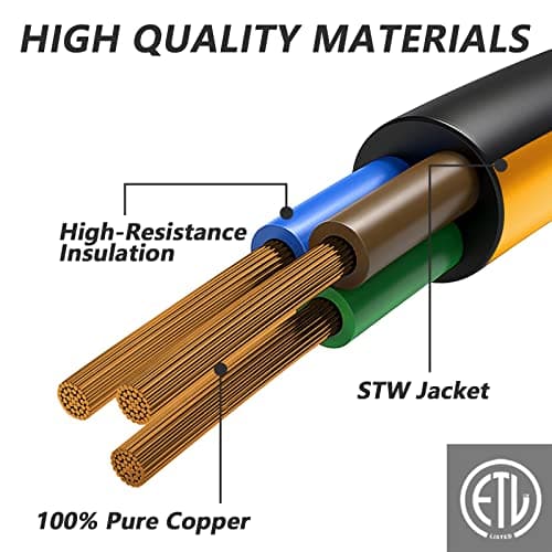 50 Amp 50 Foot RV Extension Cord, 14-50P to SS2-50R Heavy Duty STW Generator Extension Cord for RV Camper and Generator to House, with Locking Connector and Cord Organizer(50 Foot Black&Orange)