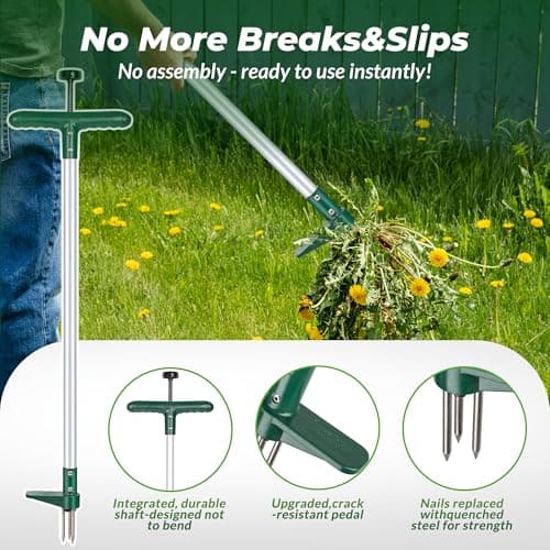 Walensee Weed Puller, Stand Up Weeder Hand Tool, Long Handle Garden Weeding tool with 3 Claws, Hand Weed Hound Weed Puller for Dandelion, Standup Weed Root Pulling Tool and Picker, Grabber (1 pack)