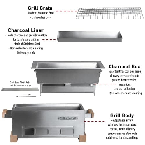 MG-168 Yakitori Tabletop Charcoal Grill-Mini Japanese Style Hibachi