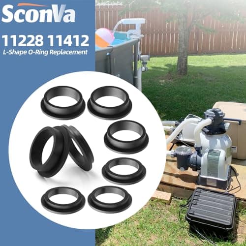 Pool Sand Filter Pump Seal, L-Shape O-Ring Gasket Fits for Intex Sand Filter Pumps Motor Repair Set & Hose Seals Replacement Part (4 Pcs 11228 + 4 Pcs 11412)