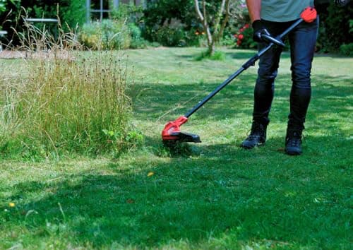 Skil LT4823B-10 PWR CORE 20 Brushless 20V 13'' String Trimmer Kit, Includes 4.0Ah Battery and Charger, Red