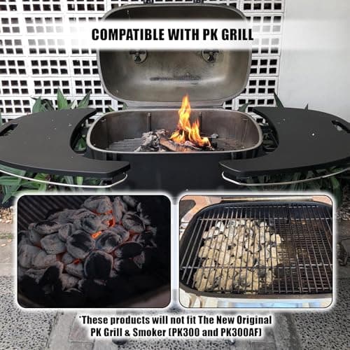 SafBbcue Charcoal Grate for PK99010 Grill Charcoal Grate for PK Grills 99010 Replacement Charcoal Grate for Series 300, 3714, 3611 PK Grill Smoker Durable Steel Charcoal Grate, 20” x 12 1/2”