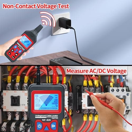 Underground Cable Wire Locator, RockyMars Cable Tester Wire Tracker, Detect Cables, NF826 Underground Wire Locator for Dog Fence Cables, Wire Detector Test Short Circuit Breaker of Wall