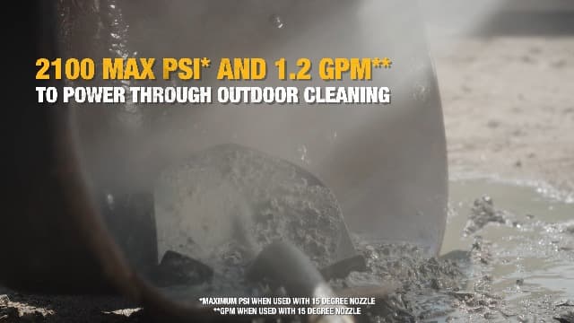 DEWALT Electric Pressure Washer, 2100 PSI, Jobsite Power Washer (DWPW2100) Yellow