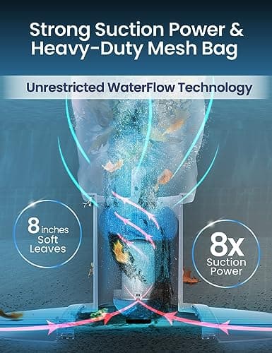 KOKIDO Rechargeable Heavy Duty Pool Leaf Vacuum, 62GPM Powerful Suction, Standard and Fine Oversized Filter Bags, Commercial Power Vac for Leaves and Debris, for Inground and Above Ground Pools XV910