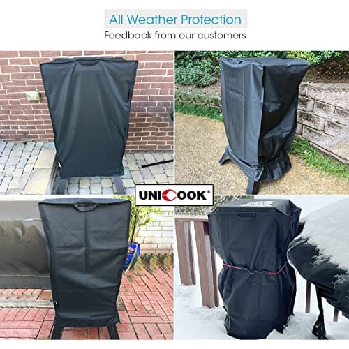 Unicook 30 Inch Electric Smoker Cover for Masterbuilt, Heavy Duty Waterproof Vertical Smoker BBQ Grill Cover, All Weather Resistant, 18" W x 17" D x 33" H