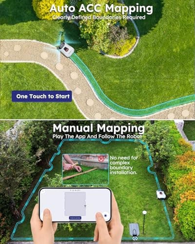 Robot Lawn Mower NO Wire - 0.22 Acre, Full Band RTK+4-Eye Vision Robotic Lawnmower, Automatic Mapping, 20 Multi-Zone Management, 3D Obstacle Avoidance, Intelligent Path Planning, ANTHBOT Genie600