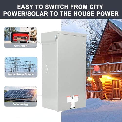 Generator Transfer Switch 100A, Manual Transfer Switch for Home Generator, Heavy Duty Double-Throw 120/240V,24000W for Indoor Outdoor Use,NEMA 4X Standards