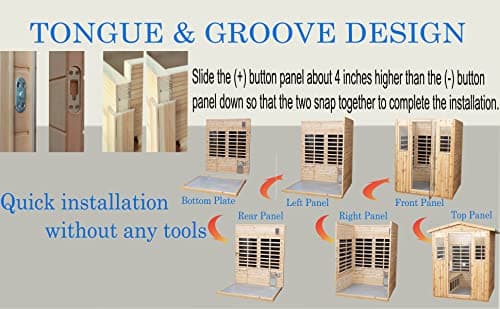 LTCCDSS Outdoor Far Infrared Sauna 4 Person | Withstand Temp -5℉-104℉, Outdoor Indoor Wooden Sauna Room for Home-12 Low EMF Boards-Canadian Hemlock-Chromotherapy-Bluetooth Speaker