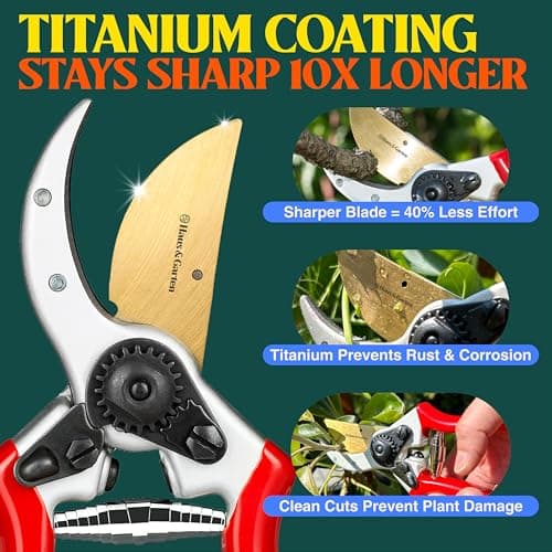 ClassicPRO 8.5" Professional Premium Titanium Bypass Pruning Shears - Use As Pruners, Garden Shears, Heavy Duty Handheld Pruning Shears For Gardening, Clippers, Pruner Scissor Tool