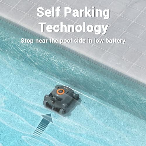 Pivot Cordless Robotic Cleaner,Wall Climbing,Extended Battery Life,Self-Parking,Automatic Pool Vacuum for Inground Pools up to 1,100 Sq.ft,Gray