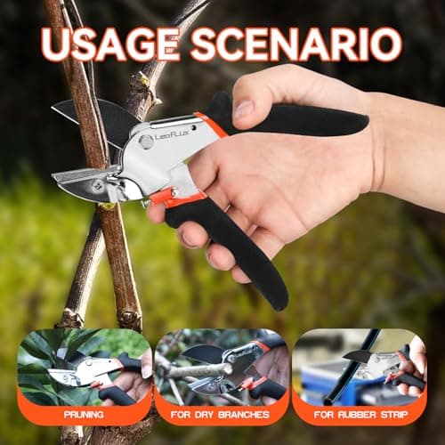 8" Professional Heavy Duty Anvil Pruning Shears with Anti-Rust SK-5 Blades, Garden Shears for Dry Stems and Small Branches, Gardening Scissors, Clippers for Wood, Non-Slip Handle. | LFXP1108S