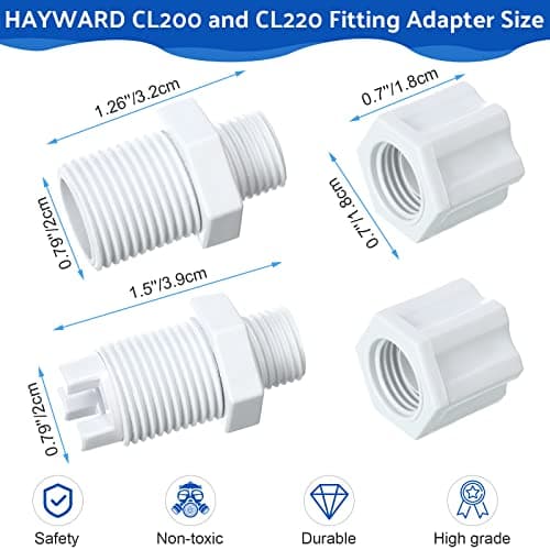 2 Sets Offline Feeder Connection Pack with Saddle Clamp Chlorinator Feeder Hose Tubing Parts with 2 Sets Check Valve Control Valve for CL200 CL220 Offline Replacement