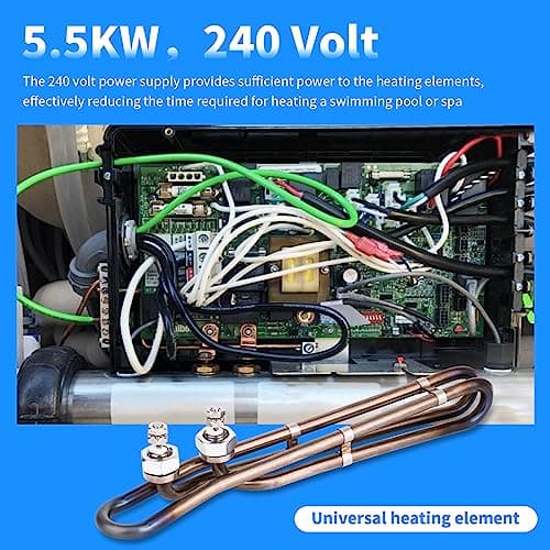 5.5kw Titanium Hot Tub Heater Element for Balboa Spa Heater Element，Flo-Thru Universal Hot Tub Heater Replacement Element（10 in）