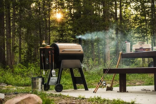 Traeger Grills Pro 22 Wood Pellet Grill & Smoker, Electric Pellet Smoker Grill Combo, 6-in-1 BBQ Versatility, 572 sq. in. Grilling Capacity, Meat Probe, 450 Degree Max Temperature, 18LB Hopper, Bronze
