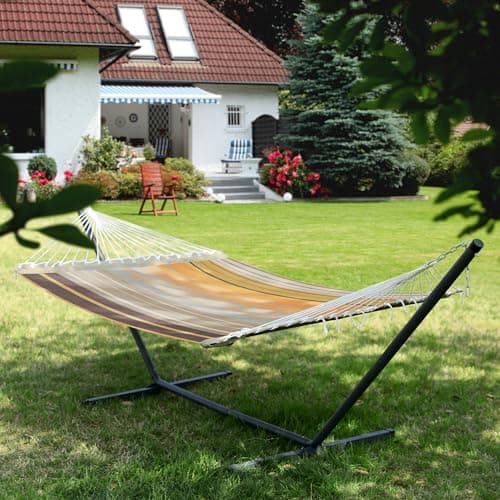 Patio Watcher 13 FT Quick Dry Textilene Hammock - Outdoor Double Hammock - Heavy Duty for Outside - 450 lbs Capacity - Coffee