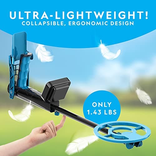 NATIONAL GEOGRAPHIC Metal Detector for Kids - 7.4" Waterproof Metal Detector Coil, Lightweight Gold Detector with Pinpoint Function & LCD Display, Beach Metal Detector (Amazon Exclusive)