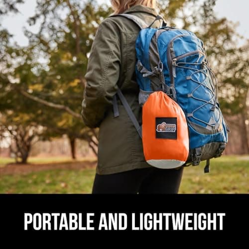GORILLA GRIP Durable Portable Camping Hammock, Holds 400lbs with Heavy Duty Tree Straps, Comfortable Travel Swing, Camp Hammocks, Easy to Use and Install, Outdoor Essentials, Orange, 10x6.5 FT