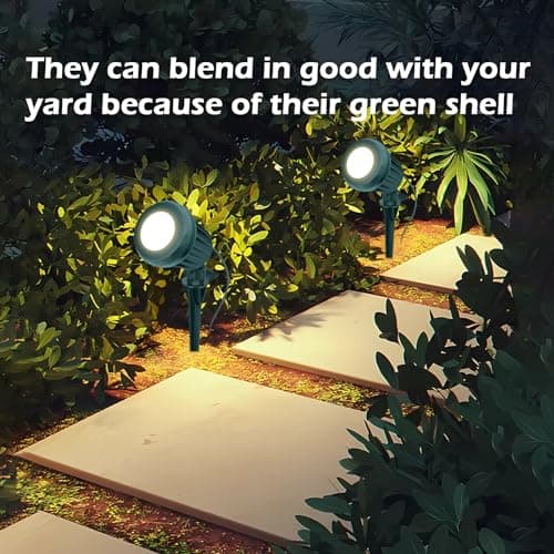 Low Voltage Landscape Lighting: 10W 1000LM LED Landscape Lights Outdoor 2700K Warm White Spotlights with IP67 Waterproof for Yard Garden | 6 Pack of 12V/24V Low Voltage Lights with Connectors