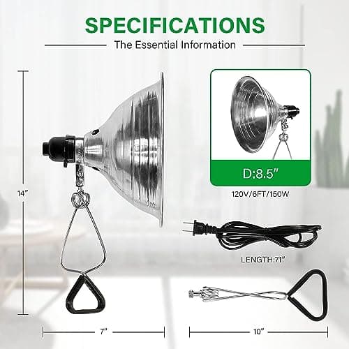Simple Deluxe HIWKLTCLAMPLIGHTMX2 2-Pack Clamp Lamp Light with 8.5 Inch Aluminum Reflector Up to 150 Watt E26 Socket (No Bulb Included) 6 Feet 18/2 SPT-2 Cord, Silver