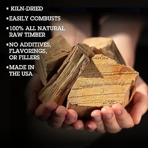 Camerons All Natural Oak Wood Chunks for Smoking Meat - 840 Cu. in. Box, Approx 10 Pounds - Kiln Dried Large Cut BBQ Wood Chips for Smoker - Barbecue Chunks Smoker Accessories
