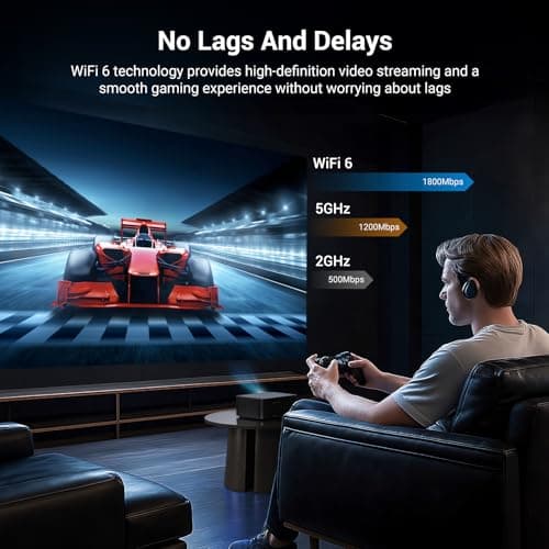 Official Licensed Netflix Smart Projector, HAPPRUN Projector 4K with Wifi and Bluetooth, DoIby Audio, Built-in Apps, Native 1080P 1000ANSI, Electric Focus, Portable Projector for Home Cinema, Bedroom