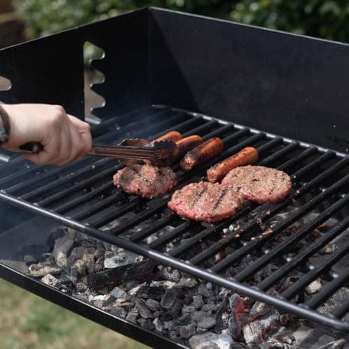 Ash & Ember Park-Style Grill, 384 Sq. In Jumbo Charcoal Grill, Single Post Outdoor Cooking Backyard BBQ, Camp Grilling Barbecues