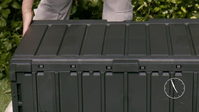 Keter Kentwood 50 Gallon Resin Deck Box-Organization and Storage for Patio Cushions, Throw Pillows and Garden Tools, Dark Grey