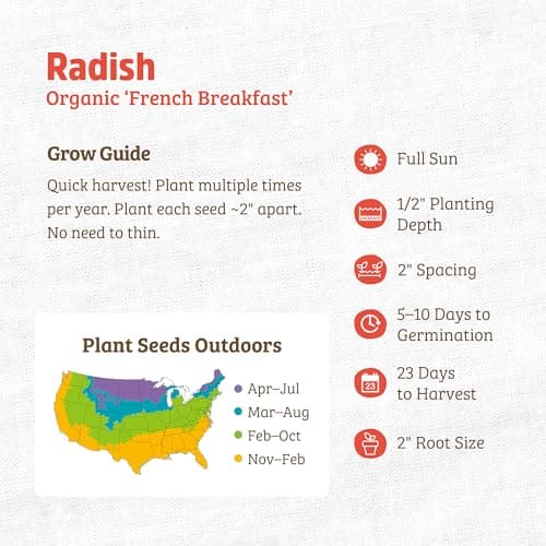 Seed Packet - Radish 'French Breakfast' 1.4g