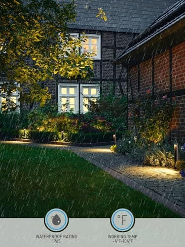 LEONLITE Low Voltage Pathway Lights, 5W 12-24V Wired LED Landscape Lighting for Yard Sidewalk, IP65 Waterproof Path Light, Die-Casted Aluminum, 3000K Warm White, ETL, Pack of 6
