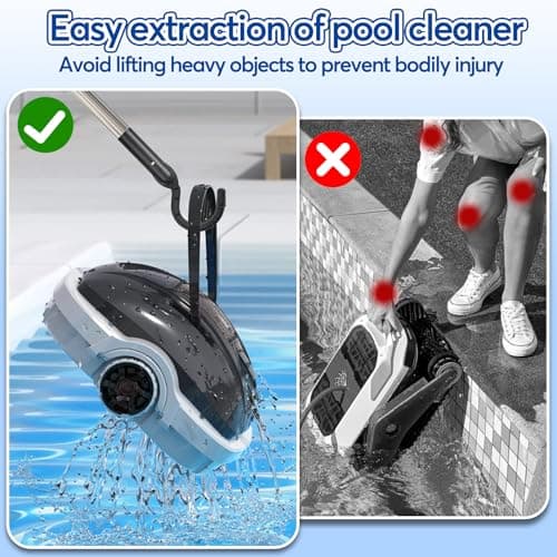 Hook for All Robotic Pool Cleaner, Accessories Hook Customized for Pool Vacuum Robot, Robotic Pool Cleaner Including Cordless, Above Ground and Underwater, Suitable for Telescopic Poles
